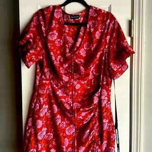 PrettyLittleThings Red dress. Midriff cut out. Still with fashion tag attached